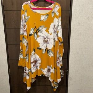 Oddy Mustard Floral Tunic Sz. S